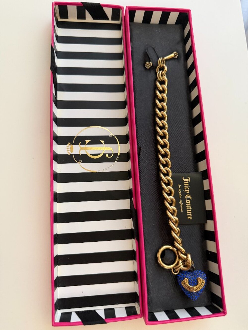 Brand New Juicy Couture Sapphire Heart Bracelet